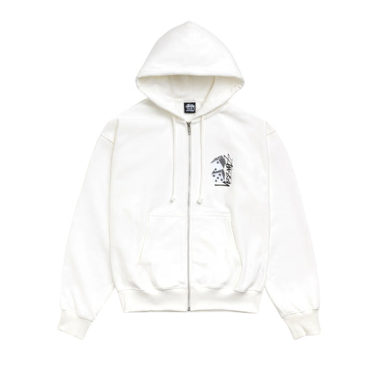 Stussy Zip Hoodie Tall Dice (OFF WHITE)