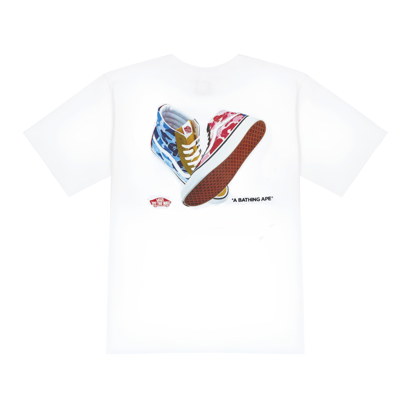 BAPE x Vans Multi Camo SK8-HI Tee (WHITE)