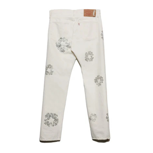 Denim Tears Bust Down Tears 501 Jeans (WHITE)