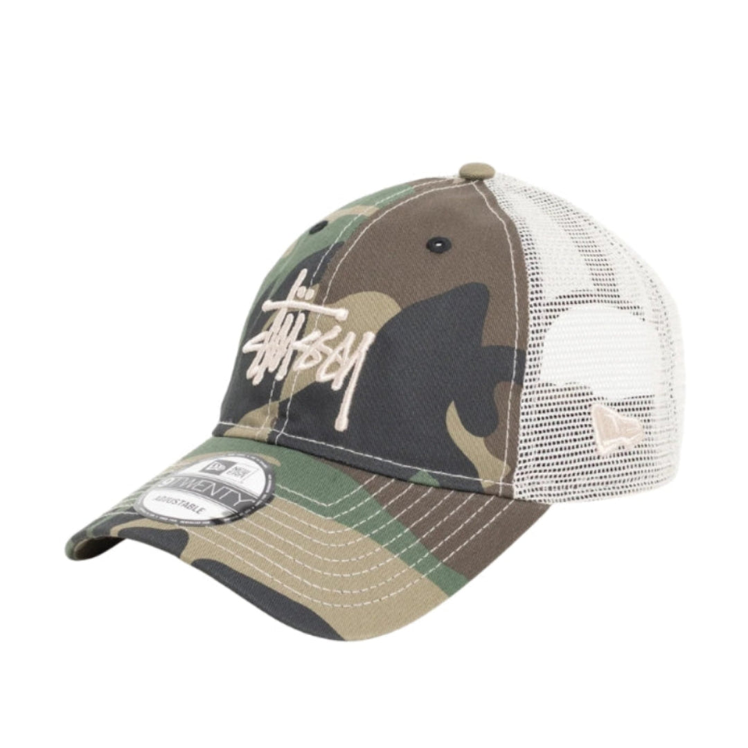 Stussy X New Era 9twenty Basic Trucker (WOODLAND CAMO)