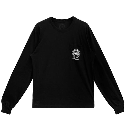 Chrome Hearts New York Floral Horseshoe L/S T-Shirt (BLACK)