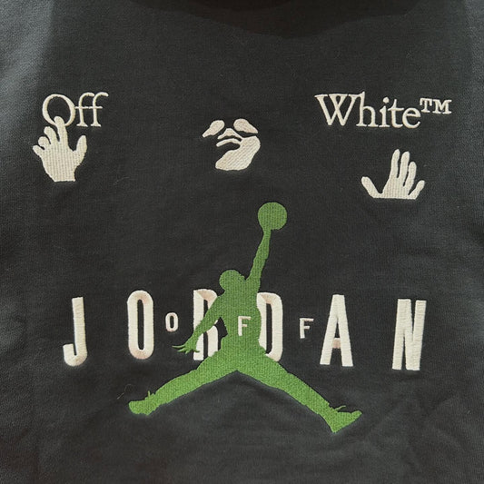 Nike Air Jordan x Off White Pullover Fleece Hoodie (BLACK