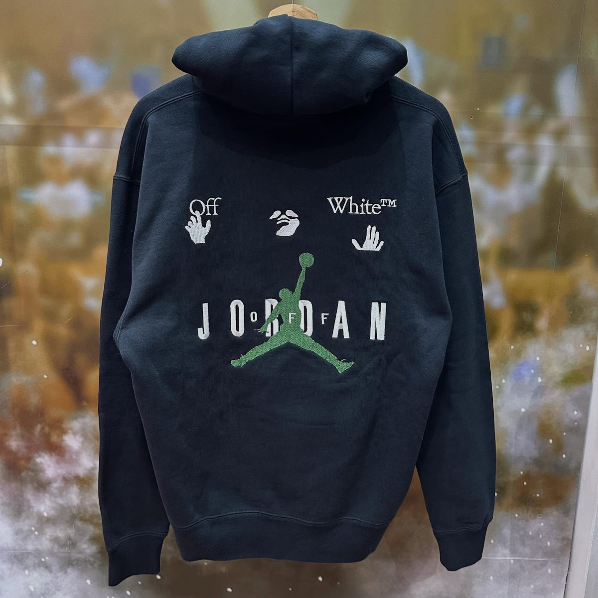 Nike Air Jordan x Off White Pullover Fleece Hoodie (BLACK))
