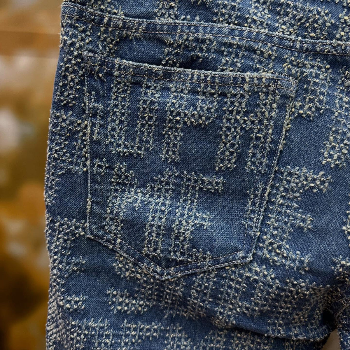 Supreme Needle Punch Regular Jean (WASHED BLUE)