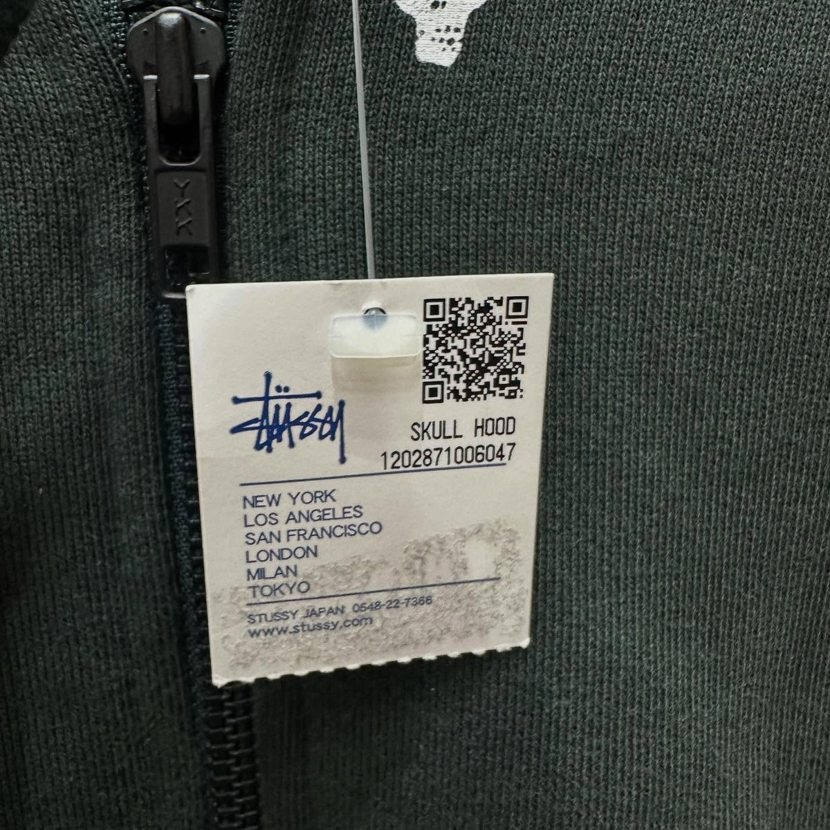 Stussy Zip Hoodie Skull (BLACK)