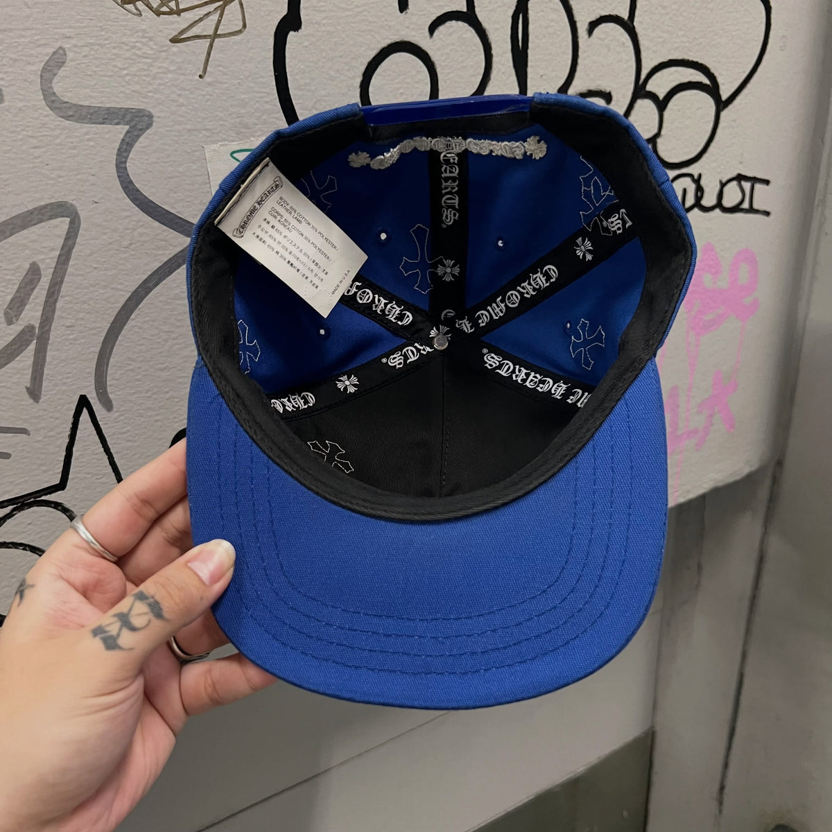 Chrome Hearts CH Cross Patch Baseball Hat (BLUE)