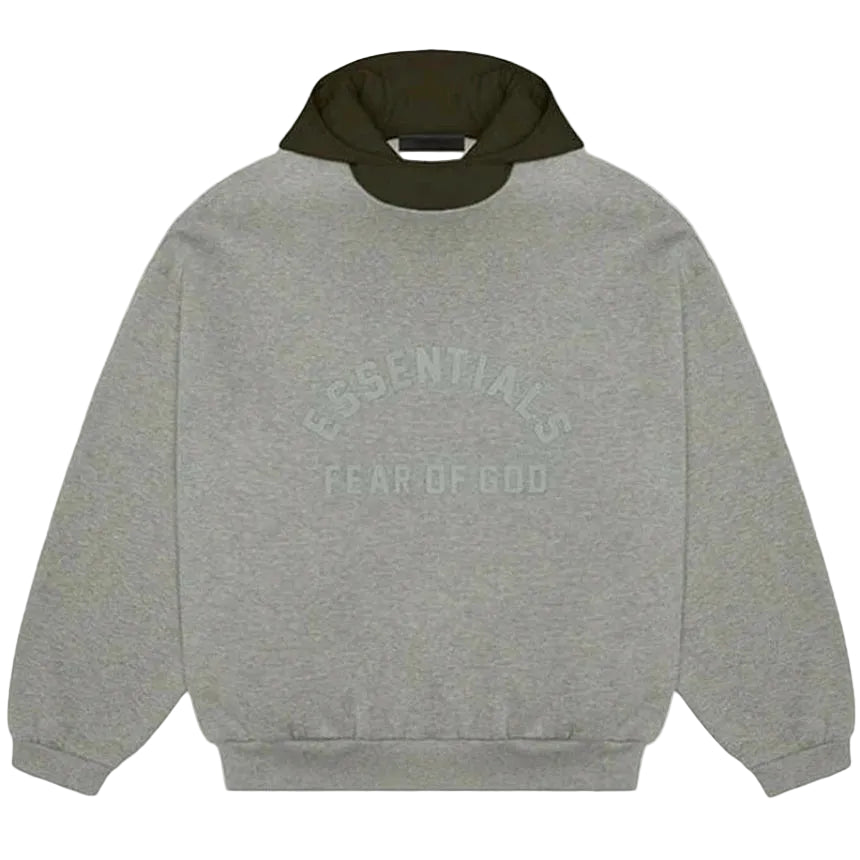 FOG – ESSENTIALS Nylon Fleece Hoodie (DARK HEATHER OATMEAL/INK)