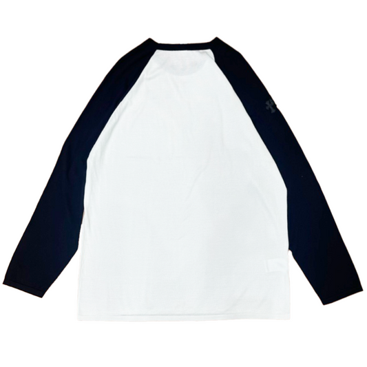 Chrome Hearts Cross Patch Embroidered Silk Baseball L/S T-Shirt (WHITE/BLACK)