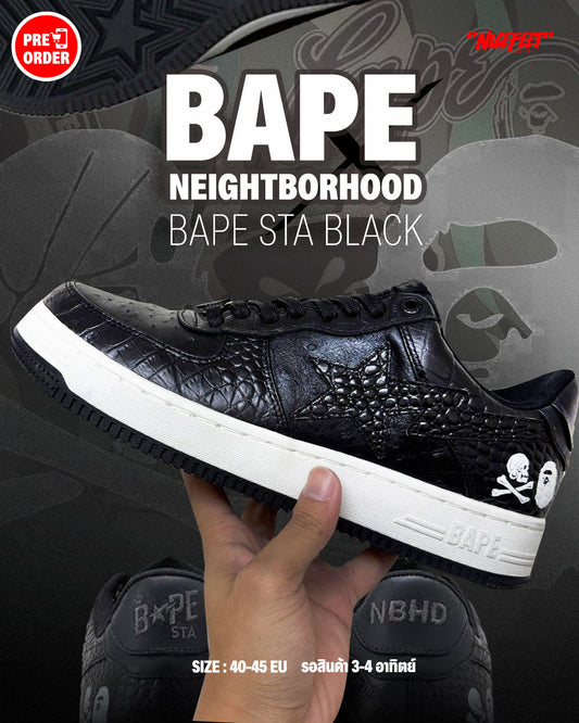 BAPE x NEIGHBORHOOD BAPE STA “Black” – งานคอลแลปรุ่น Masterpiece ที่สายสตรีทห้ามพลาด! 🔥