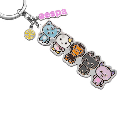 BAPE x aespa Metal Keychain