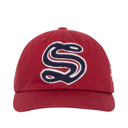 Stussy 中深哥特式S棒球帽 (酒红色)