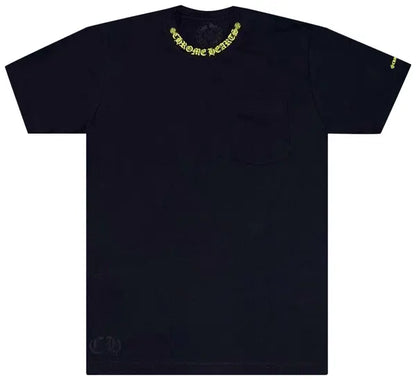 Chrome Hearts Neck Logo T-Shirt (BLACK/NEON YELLOW)