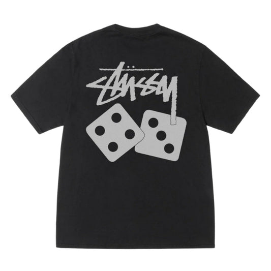 Stussy Tee Dice 颜料染色 T 恤（黑色）