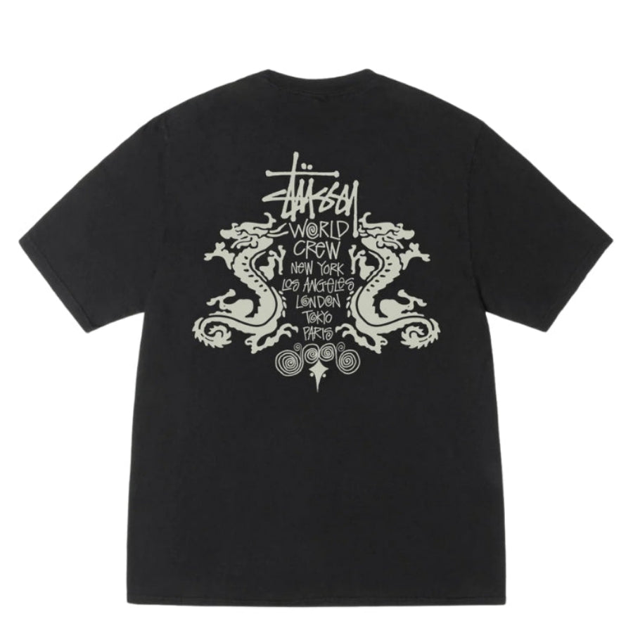 Stussy Tee Double Dragon Pigment Dyed (BLACK)