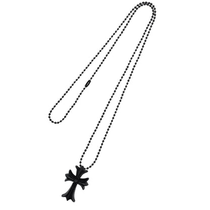 Chrome Hearts Silicone Rubber Cross Necklace (BLACK)
