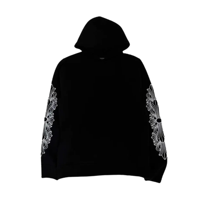 Chrome Hearts Cashmere Embroidered Floral Sleeve Hoodie (BLACK)