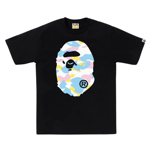 BAPE New Multi Camo Big Ape Head Tee (BLACK)