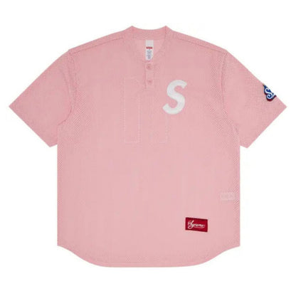 Supreme S logo Baseball Henley (PINK)