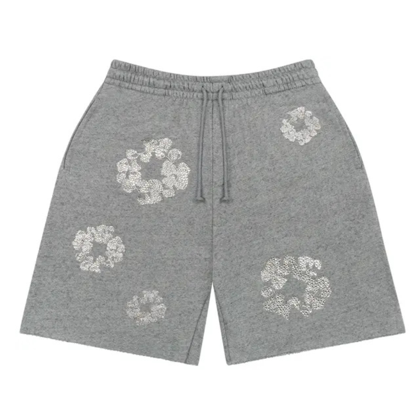 Denim Tears Cashmere Swarovski Cotton Wreath Shorts (GREY)