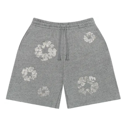 Denim Tears Cashmere Swarovski Cotton Wreath Shorts (GREY)