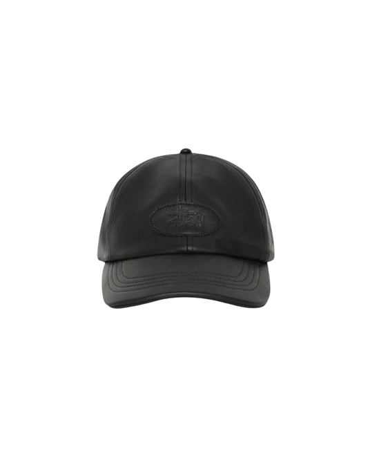 Stussy Low Profile Leather Strapback (BLACK)