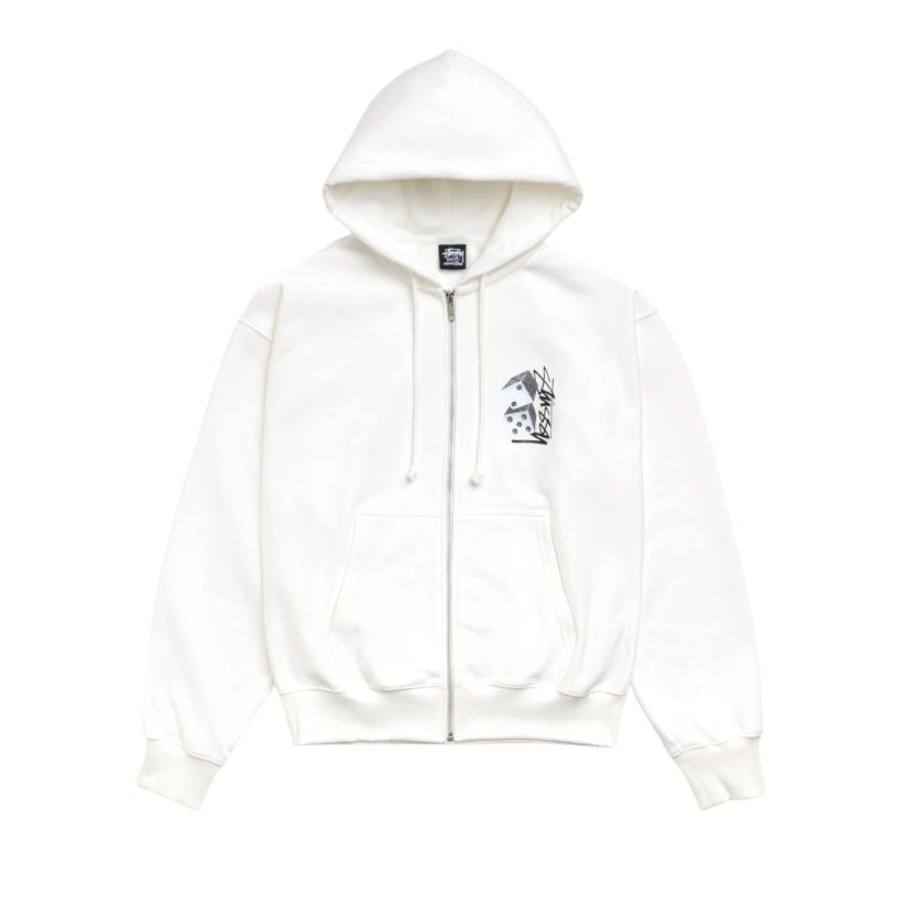 Stussy Zip Hoodie Tall Dice (OFF WHITE)