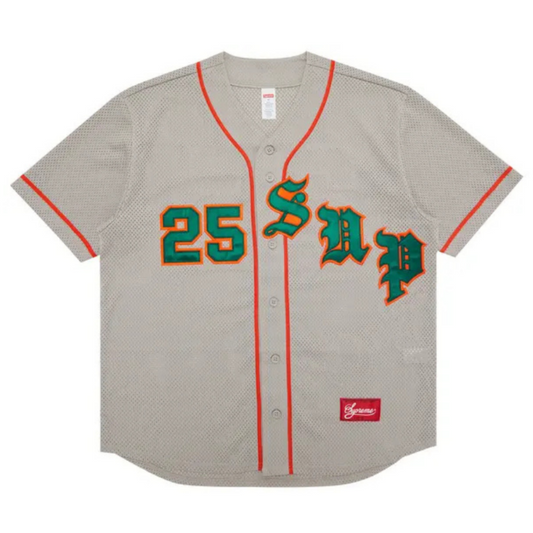 Supreme Old English Baseball Jersey (GREY)