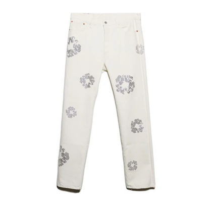 Denim Tears Bust Down Tears 501 Jeans (WHITE)