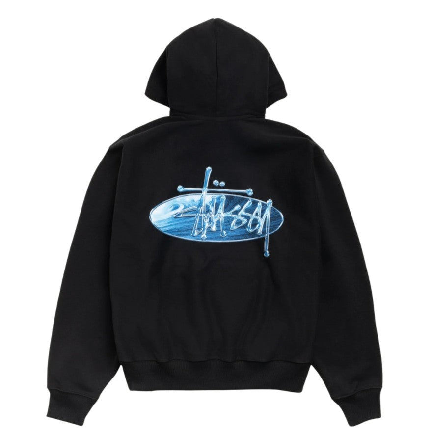 Stussy Hoodie Wave Oval (BLACK)