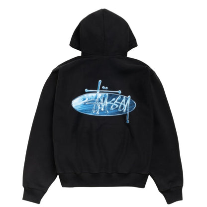 Stussy Hoodie Wave Oval (BLACK)
