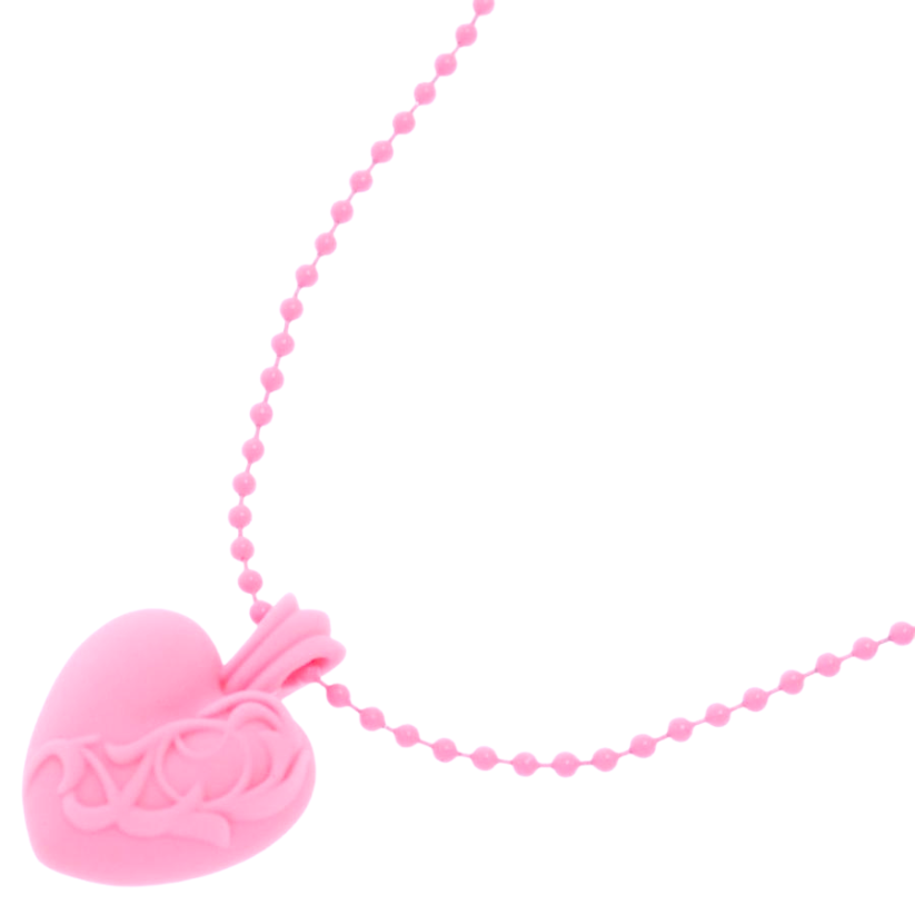 Chrome Hearts Silicone Rubber Heart Necklace (PINK)