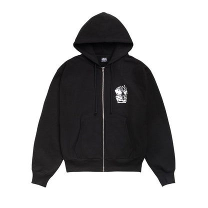 Stussy Zip Hoodie Tall Dice (BLACK)