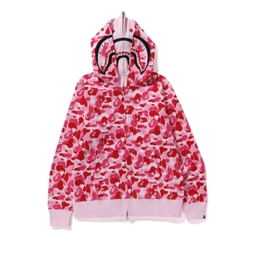 BAPE ABC Camo Double Shark Full Zip Hoodie (PINK)
