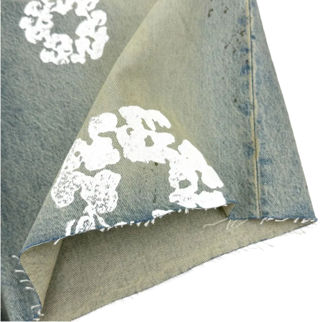 Denim Tears Cotton Wreath Denim Shorts (DIRTY WASH)