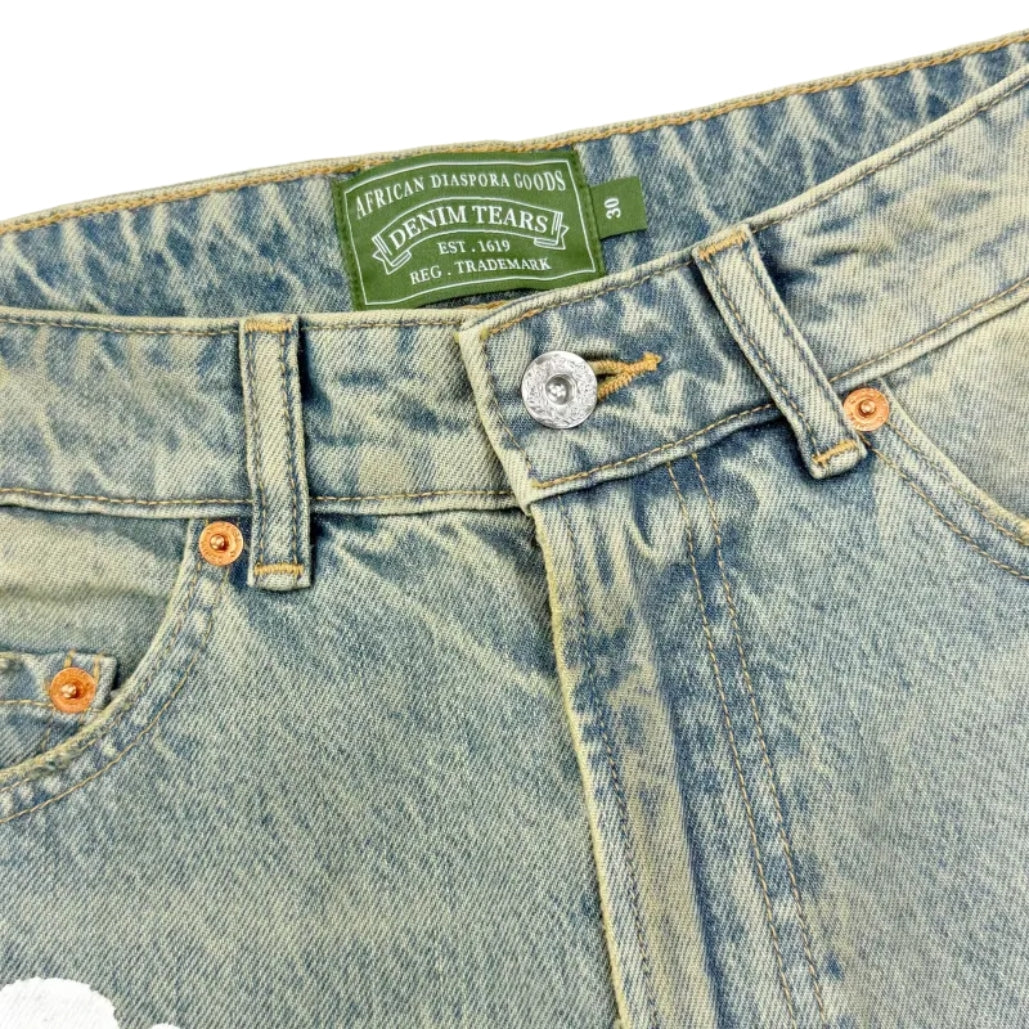 Denim Tears Cotton Wreath Denim Shorts (DIRTY WASH)
