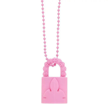Chrome Hearts Silicone Rubber Lock Necklace (PINK)