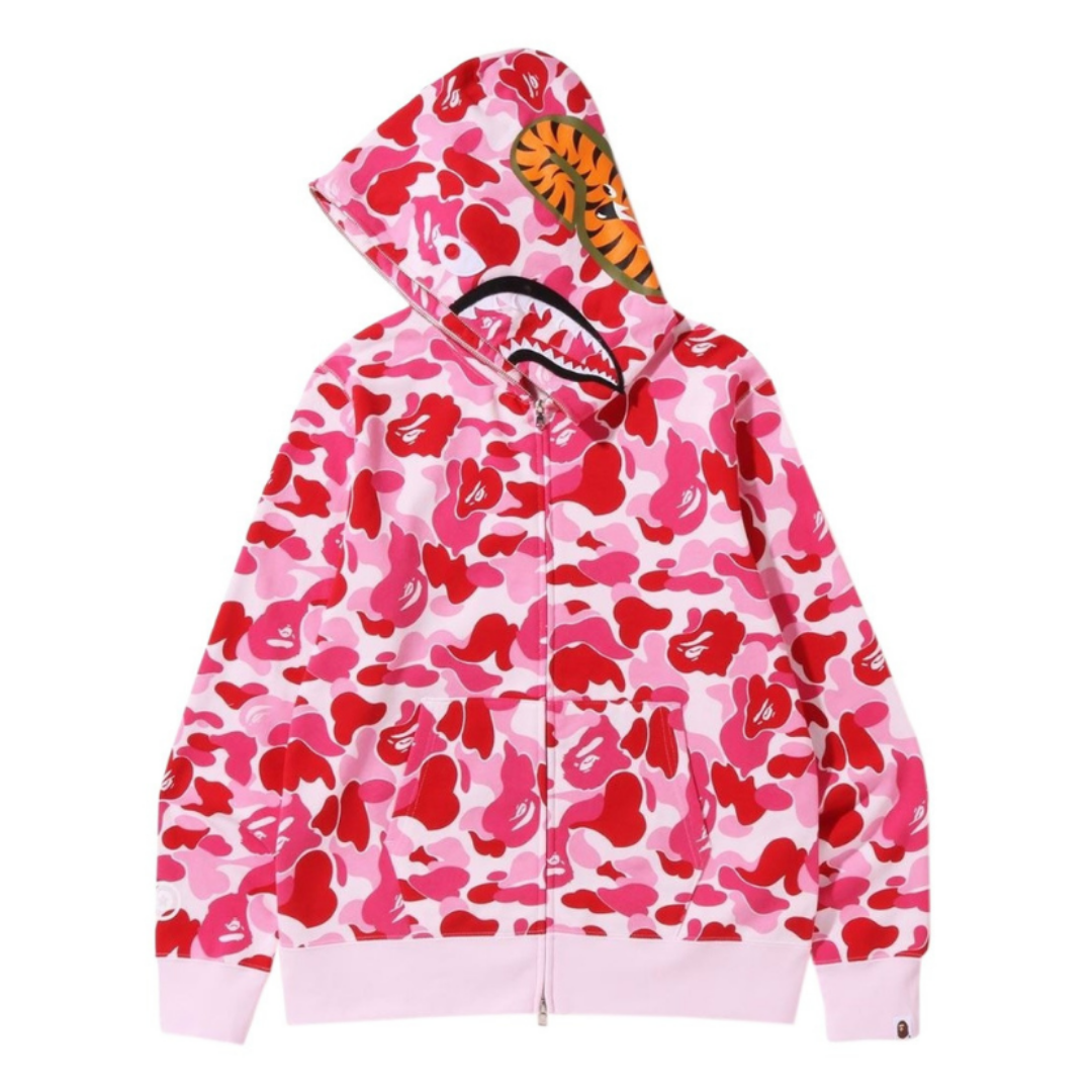 BAPE Abc Camo Shark Full Zip Hoodie (PINK)