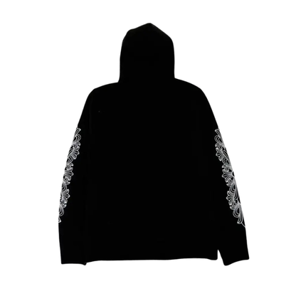 Chrome Hearts Cashmere Embroidered Floral Sleeve Hoodie (BLACK)