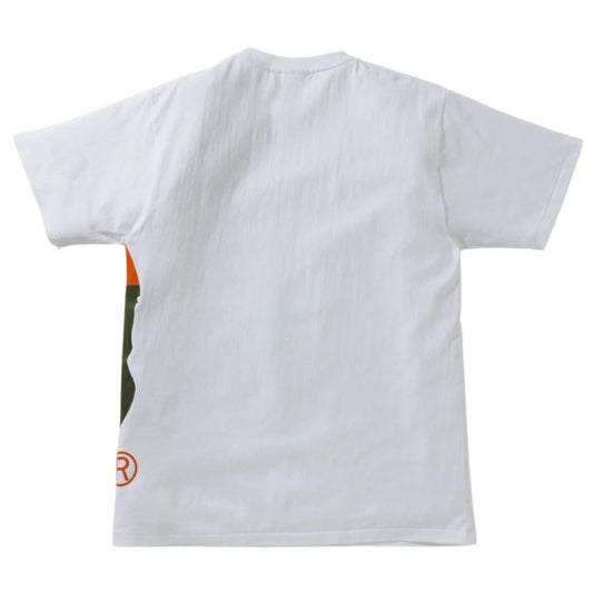 BAPE Color Block Side Big Ape Head Tee (WHITE/ORANGE)