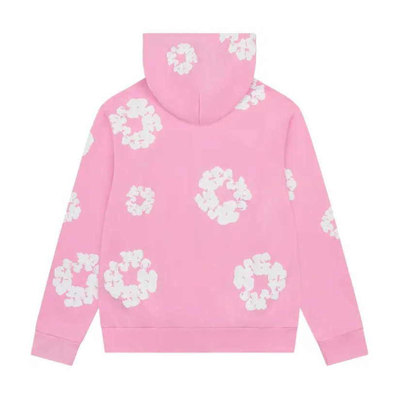 Denim Tears Cotton Wreath Zip Up Hoodie (PINK)