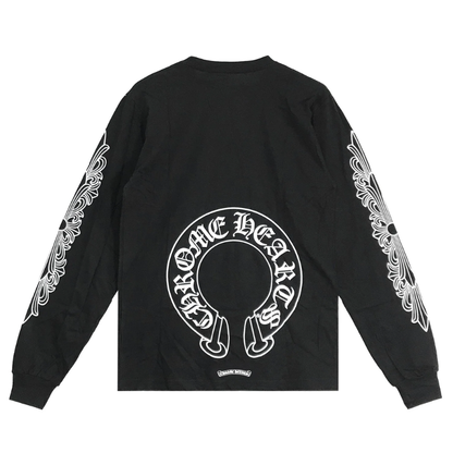 Chrome Hearts Floral Horseshoe L/S T-Shirt (BLACK)