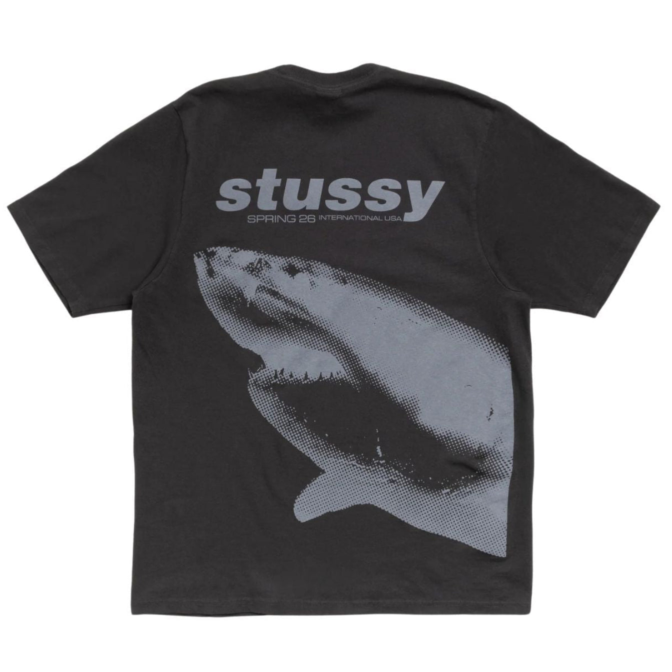 Stussy Tee Shark Pigment Dyed (FADED BLACK)