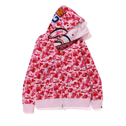 BAPE ABC Camo Double Shark Full Zip Hoodie (PINK)