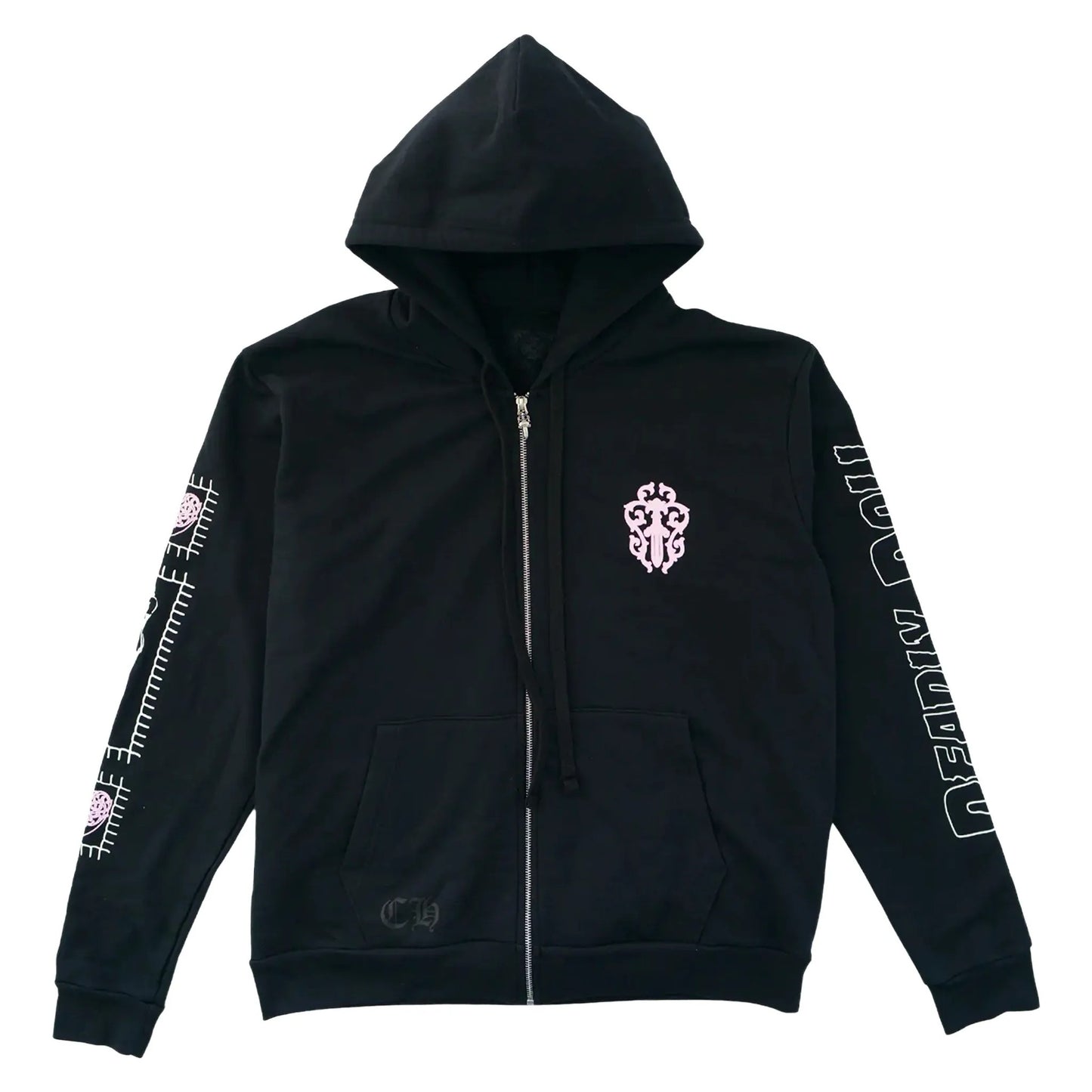 Chrome Hearts X Deadly Doll Horseshoe Zip Up Hoodie (BLACK)