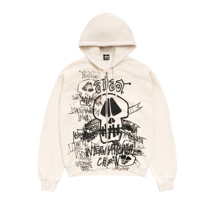 Stussy Zip Hoodie Skulls Pigment Dyed (BONE)
