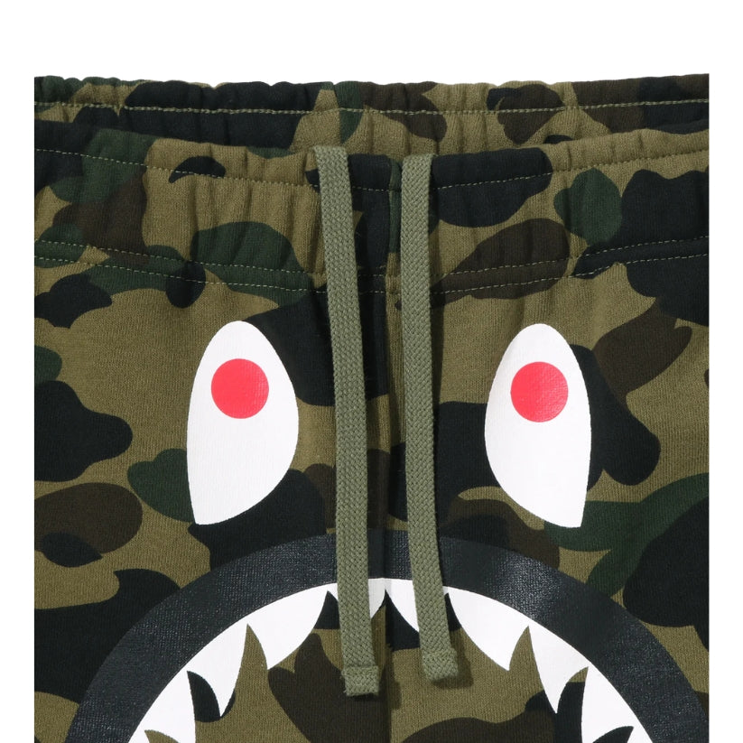 BAPE 1st Camo Shark Sweat Shorts (GREEN)