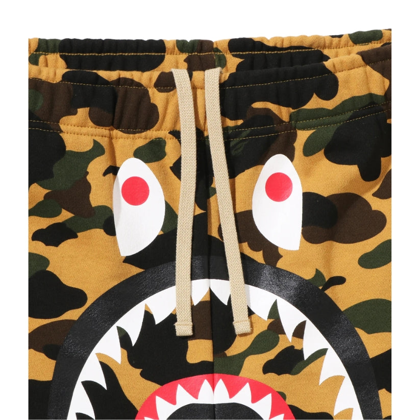 BAPE 1st Camo Shark Sweat Shorts (YELLOW)