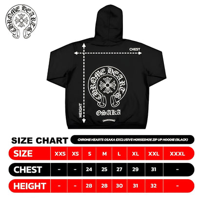 Chrome Hearts Osaka Exclusive Horseshoe Zip Up Hoodie (BLACK)
