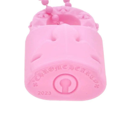 Chrome Hearts Silicone Rubber Lock Necklace (PINK)