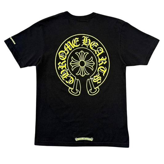 Chrome Hearts HorseShoe Logo Pocket T-Shirt (BLACK/LIME GREEN)